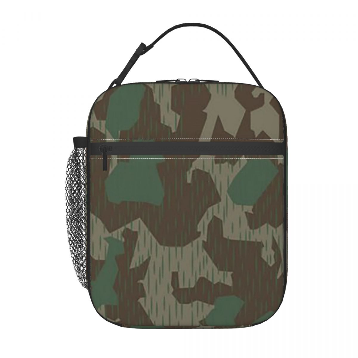 Women Bags Germany - WW2 ドイツ軍スプリンターカモ Splittertarn 迷彩柄断熱ランチバッグ女性子供用フードボックスサーマルランチボックストート