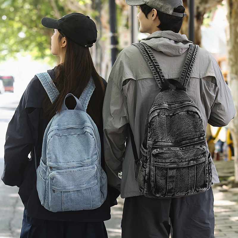 Women'S Kipling Bags - レトロデニムバックパック大容量男性と女性のアウトドアスポーツ旅行バックパック学生スクールバッグイタバッグy2k
