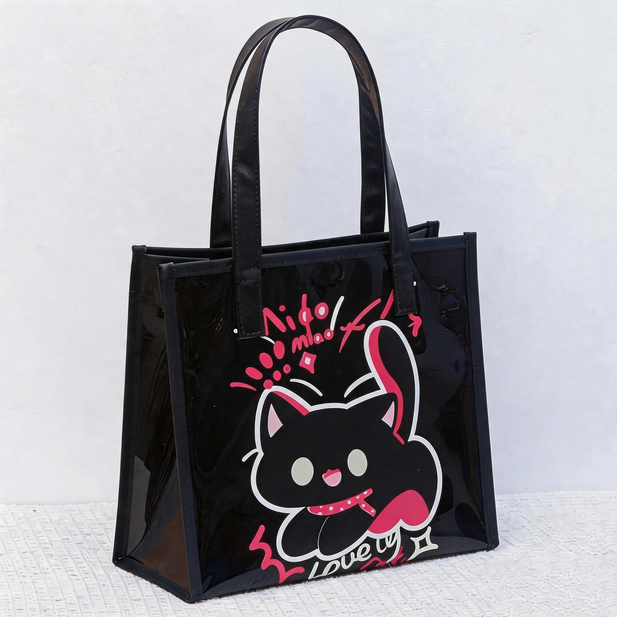 Women Bags Lv - 女性用PVCトートバッグ 防水大容量ショルダーバッグ ジッパー付き 透明 ショッピング ワークトート