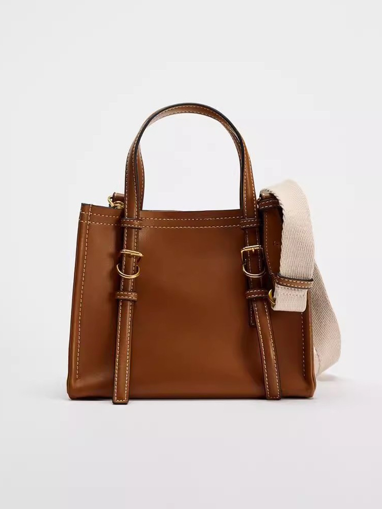 Women Bags Zara - クロスボーダー 2024 ブラウン イエロー ハンドバッグ 秋の新製品、仕事、通勤、レジャーに使える多用途のシングルショルダー