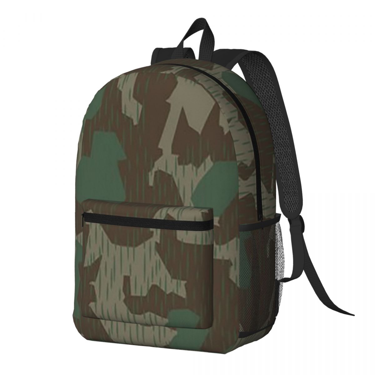 Women Bags Germany - WW2 ドイツ軍スプリンターカモ Splittertarn 迷彩バックパックデイパック子供ブックバッグスクールバッグショルダーバッグ男性女性用