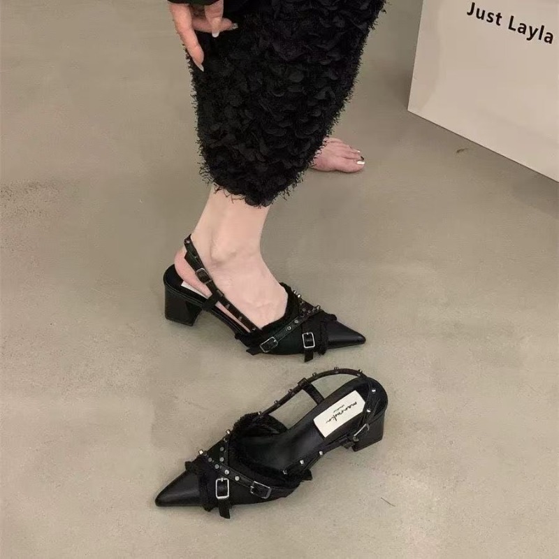 レディース ハイヒール シューズ フレンチ ブラック 気質  - Women Bags For Party のレビューと価格