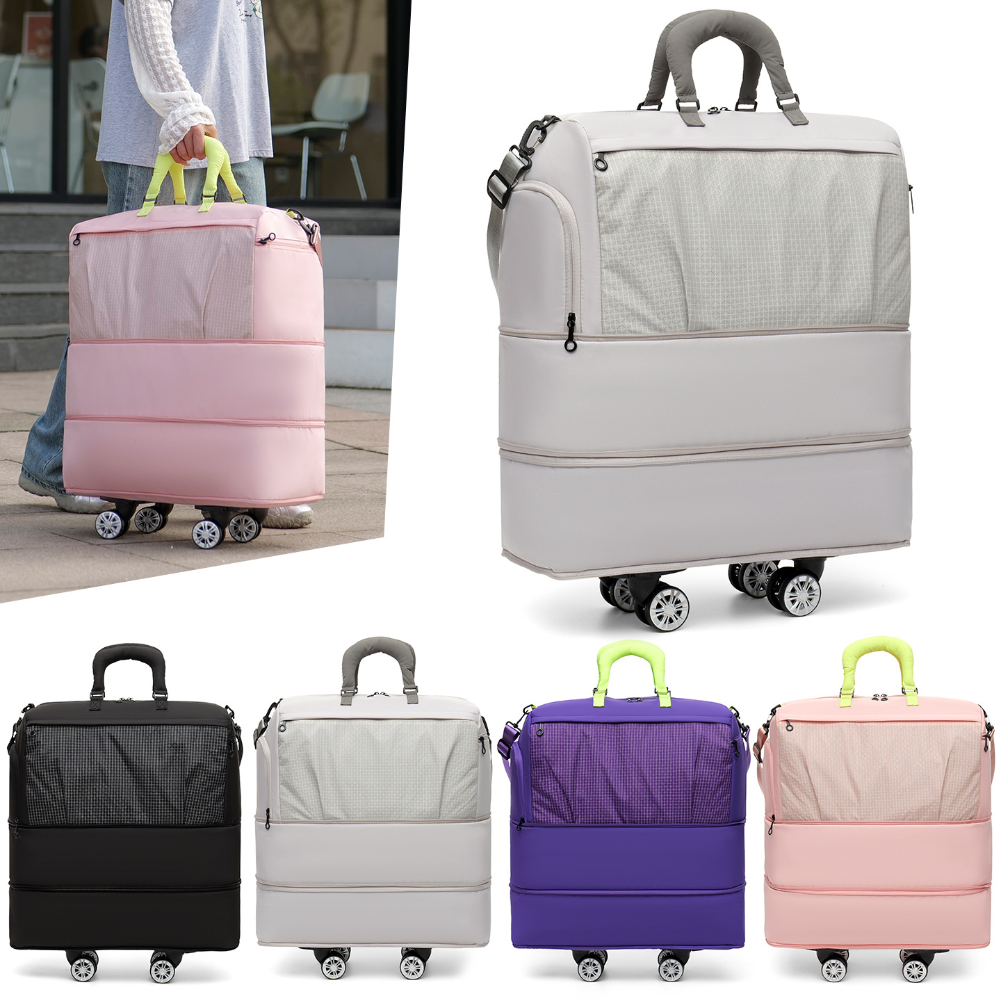 ユニセックス旅行用大容量ローラーラゲッジ、ユニバーサルホイー - Women'S Kipling Bags のレビューと価格