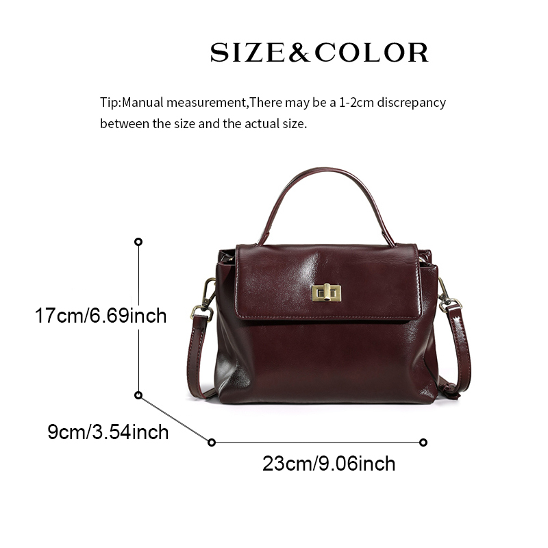 本革トップハンドルクロスボディバッグ女性用ヴィンテージオイル - Women Bags Zara のレビューと価格