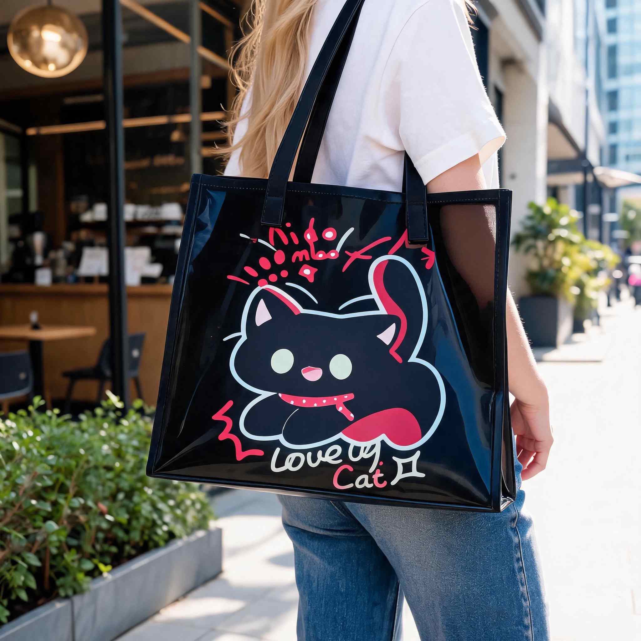 女性用PVCトートバッグ 防水大容量ショルダーバッグ ジッパ - Women Bags Lv のレビューと価格