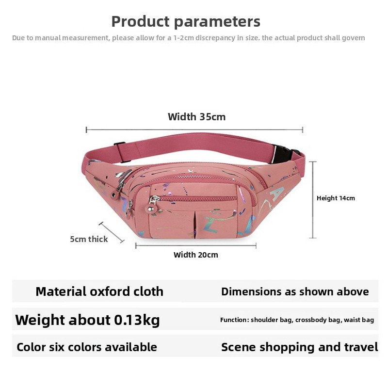 女性用プリントステッチオックスフォード生地ファニーパック、軽 - Women Bags Deals のレビューと価格