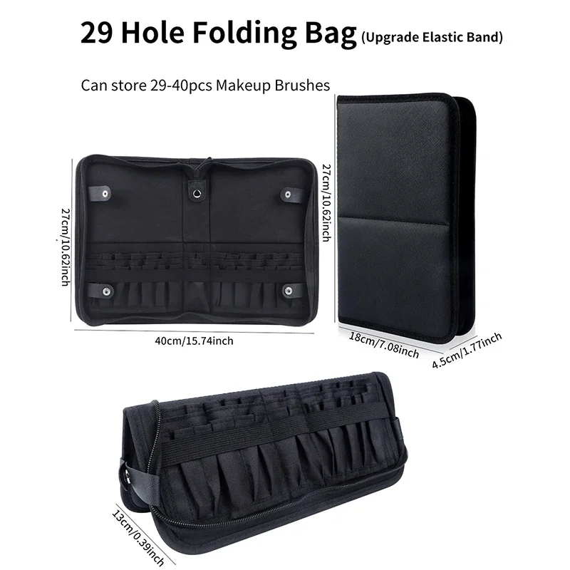 29/23 穴折りたたみ化粧ブラシバッグ女性化粧ブラシツール - Women Bags Deals のレビューと価格