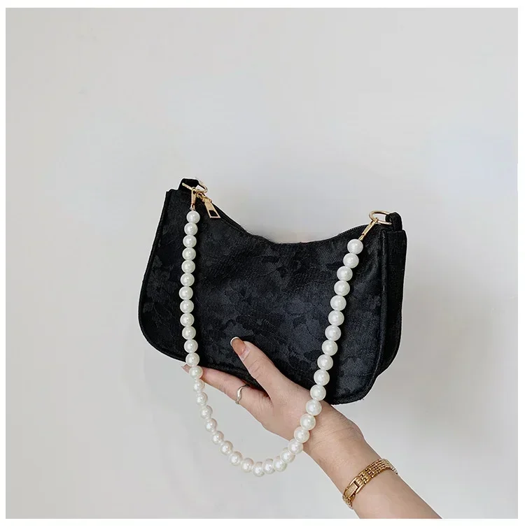 女性用プリーツアンダーアームバッグフレンチレトロパールチェー - Women Bags Zara のレビューと価格